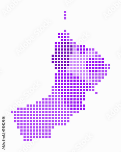 Oman dotted map. Digital style map of the country on white background. Oman shape with square dots. Colored dots style. Large size squares. Beautiful vector illustration.