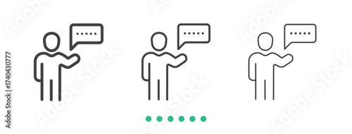 Communicate icon. Thin line icon vector