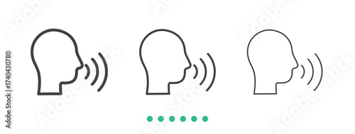 Speak icon. Thin line icon vector