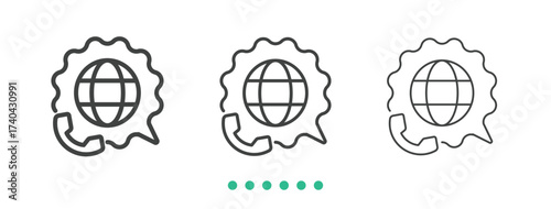 Global communication icon. Thin line icon vector