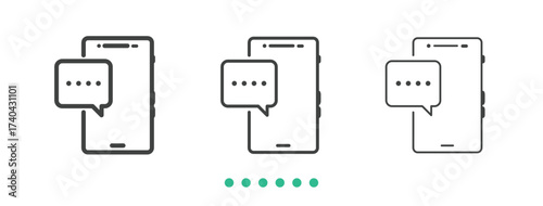 Online chat icon. Thin line icon vector