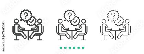 Consultation icon. Thin line icon vector