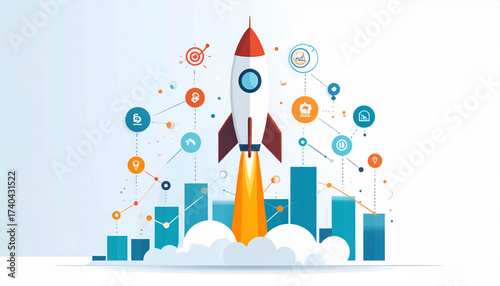 Product Launch Rocket Infographic