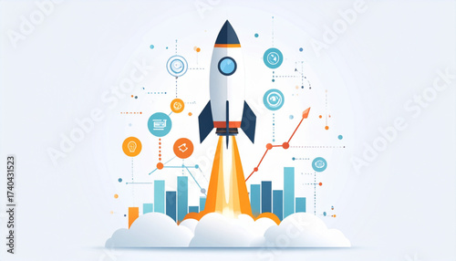 Product Launch Rocket Infographic