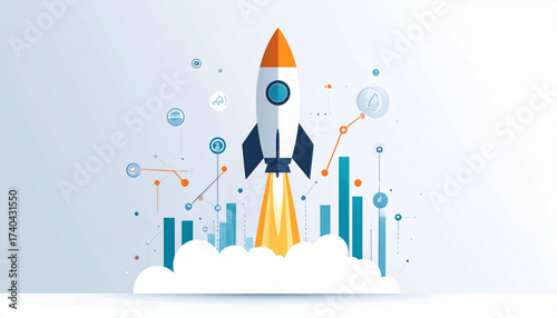 Product Launch Rocket Infographic