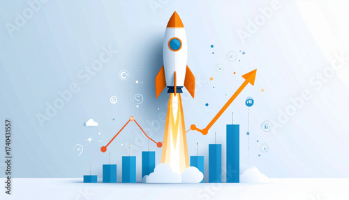 Product Launch Rocket Infographic