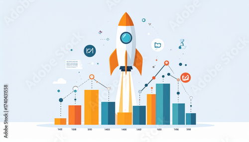 Product Launch Rocket Infographic