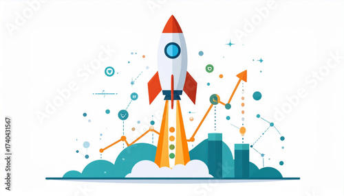 Product Launch Rocket Infographic