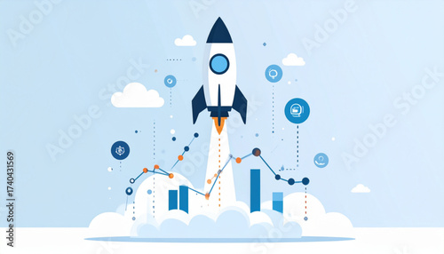 Product Launch Rocket Infographic