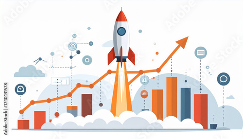 Product Launch Rocket Infographic