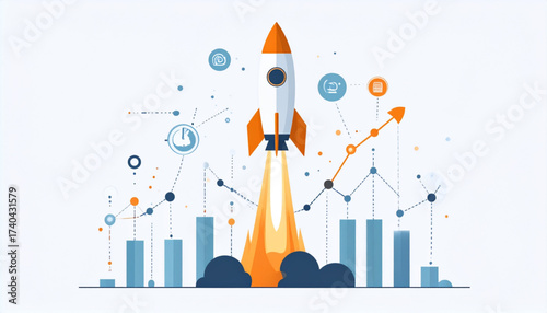 Product Launch Rocket Infographic