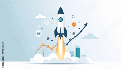 Product Launch Rocket Infographic