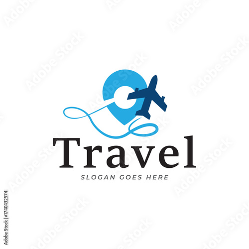 travel air transportation logo vector template
