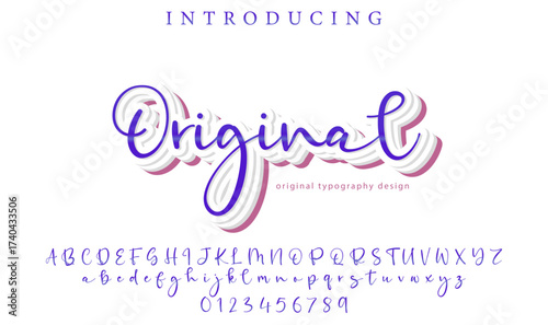 Original - Elegant 3D Script Font with Handwritten Style for Modern Typography and Branding