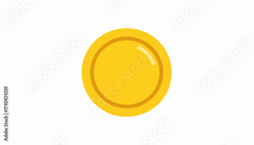 Single golden coin simple style round shape shiny object wealth concept high quality professional