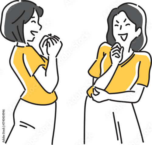 会話を楽しむ2人の女性