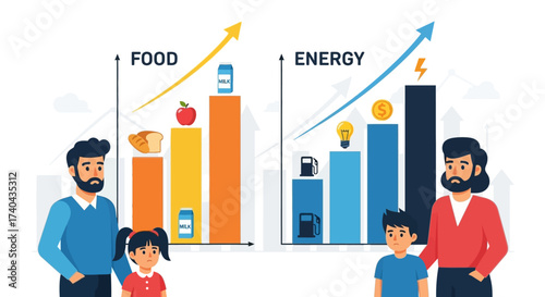 Family Facing Rising Costs of Food and Energy.