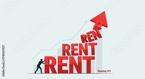 Rising Rent Costs A Visual Representation of Inflation and Financial Pressure.