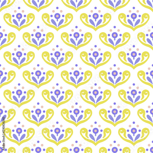 Seamless ornamental vector pattern for fabric and wallpaper design