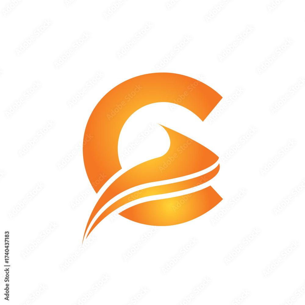 Obraz premium Letter C logo, C logo, Business logo, modern, minimal logo, design, colourful, icon, shape, symbol, brand, business identity, elegant, luxury, logotype, branding, custom, abstract