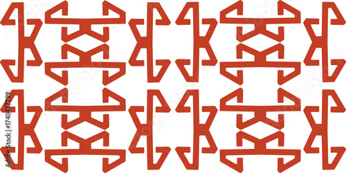 Intricate terracotta geometric pattern design, ideal for captivating backgrounds and textile prints, evoking a sense of heritage and cultural richness, perfect for adding artistic flair