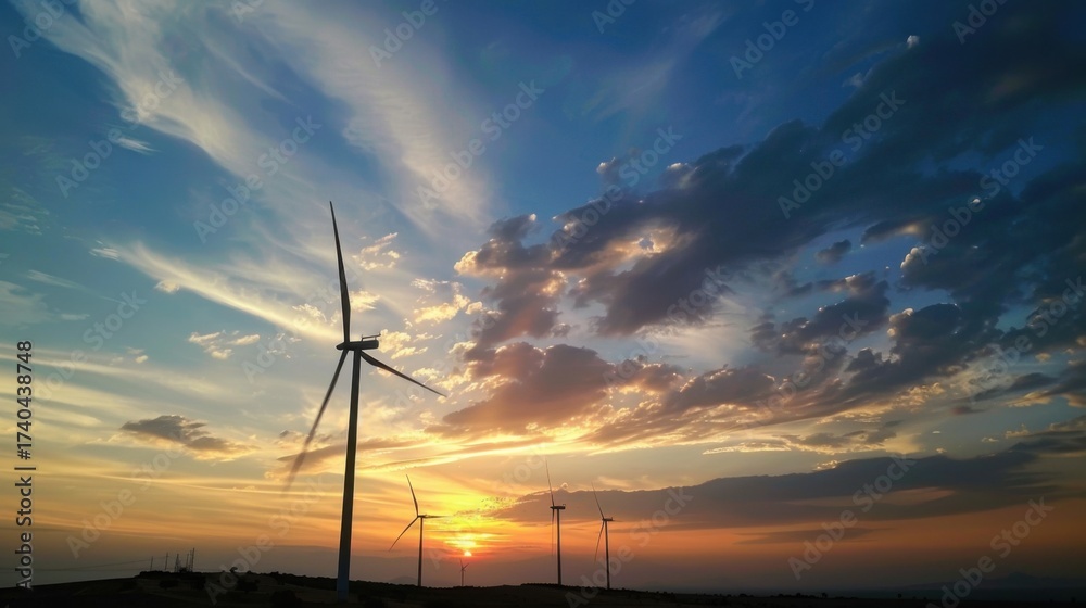 Obraz premium Renewable Wind Energy: Turbines, Windmills and Green Power for a Sustainable Environment