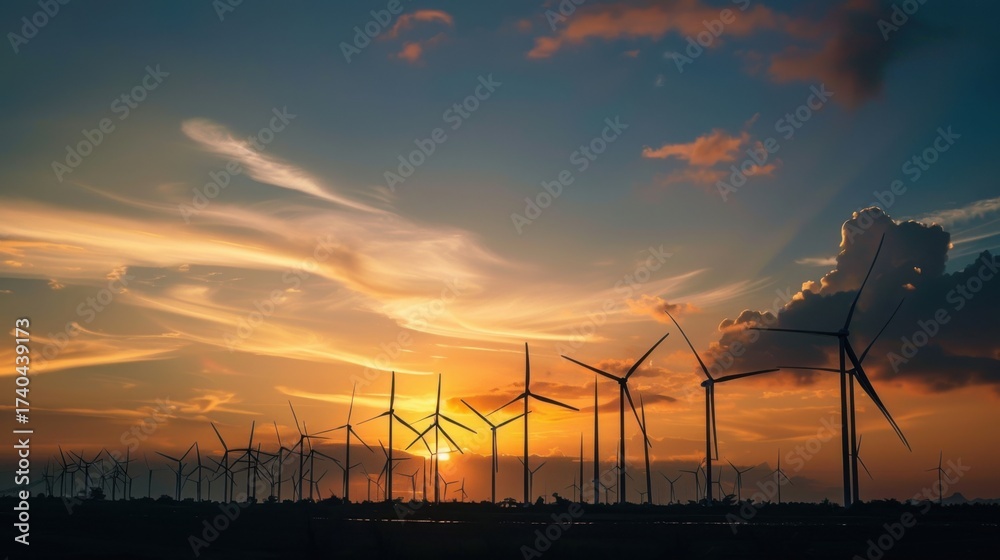 Obraz premium Renewable Wind Energy: Turbines, Windmills and Green Power for a Sustainable Environment