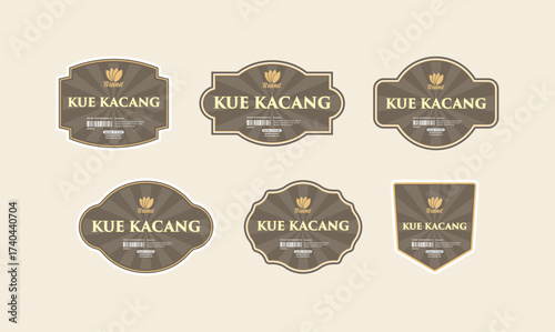 Elegant Vintage Food Label Template Set for Product Packaging