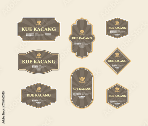 Elegant Vintage Food Label Template Set for Product Packaging