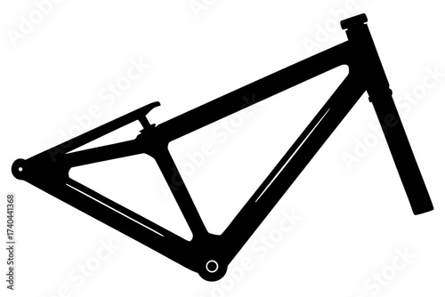 Slopestyle Freeride Mountain Bike Silhouette Vector Strong Frame Design for Jumps and Tricks