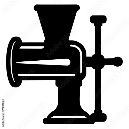 A silhouette of a meat grinder with a sausage stuffer attachment clearly visible, showing its versatility.