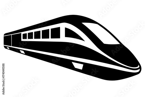 Modern High-Speed Bullet Train Vector Image Futuristic Transportation Design for Creative Projects