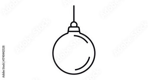Simple Christmas Ornament Line Art Icon