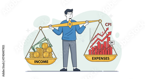 Balancing Income and Expenses A Visual Representation of Financial Equilibrium.