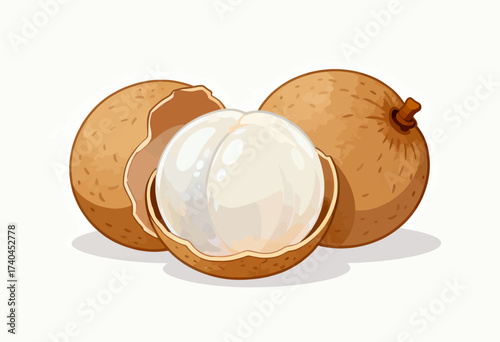 A peeled orange with a white center. The orange is cut in half and the white center is visible