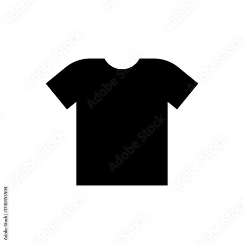 Black Short Sleeve Shirt Button Clothing Flat Icon