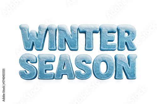 Wallpaper Mural 3D Text Representation of Winter Season Theme with Frosty Effect Torontodigital.ca