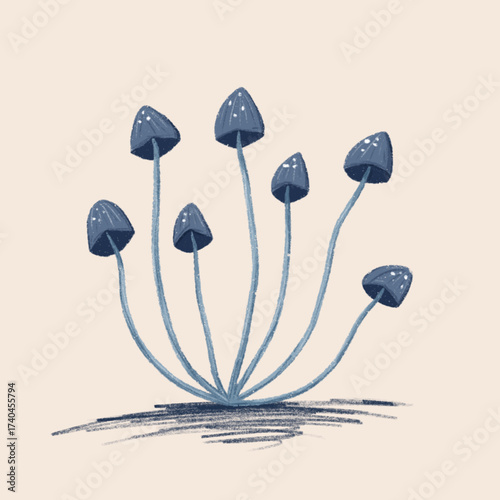 Little Cute Mushroom Hand drawing Texture Illustration Clip Art