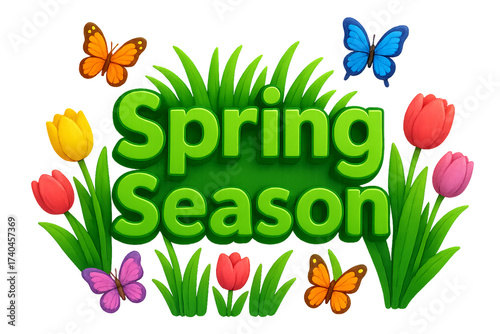 Wallpaper Mural Vibrant Spring Season Design with Colorful Flowers and Butterflies Torontodigital.ca