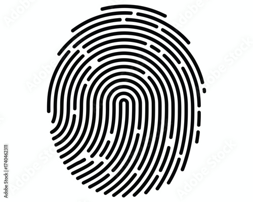 Intricate Fingerprint: A close-up view of a detailed fingerprint, showcasing the unique patterns and ridges that define individuality.