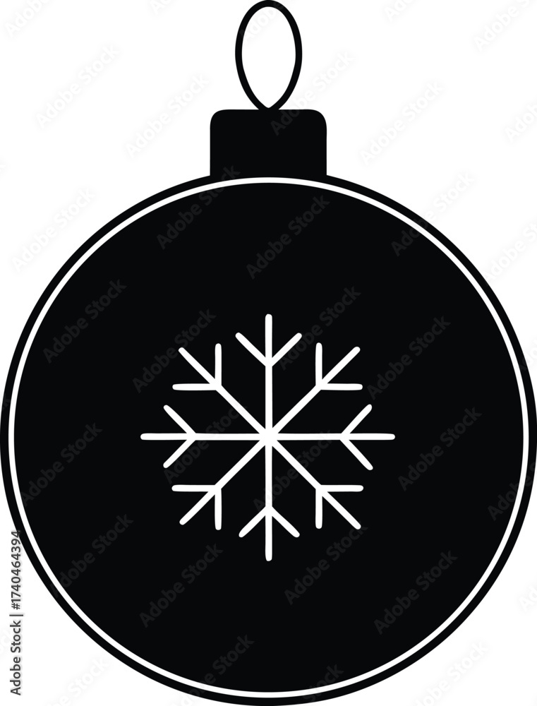 Fototapeta premium christmas ball with snowflake