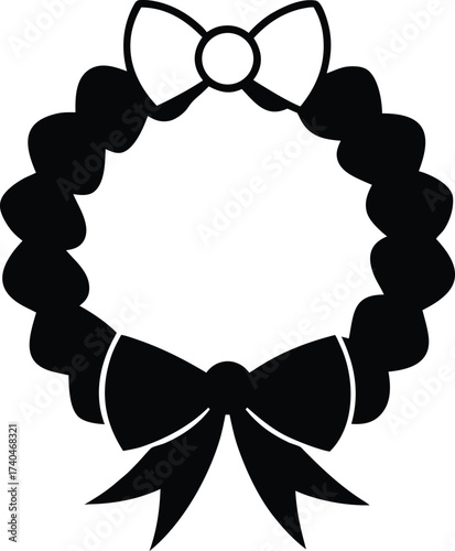 black bow with ribbon
