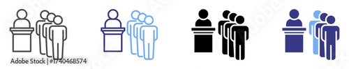 queue icon set multiple style