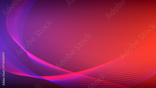 Wavy blended lines with purple red gradient mesh abstract background nice for wallpaper or banner