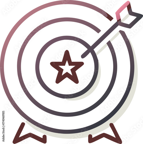 An arrow hitting the center of the target