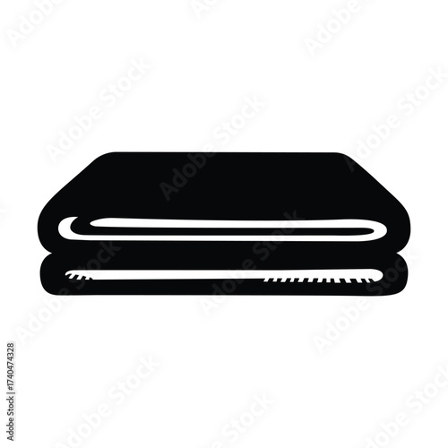 Folded stack of clean soft towels or blankets simple modern graphic art for home decor and design projects vector
