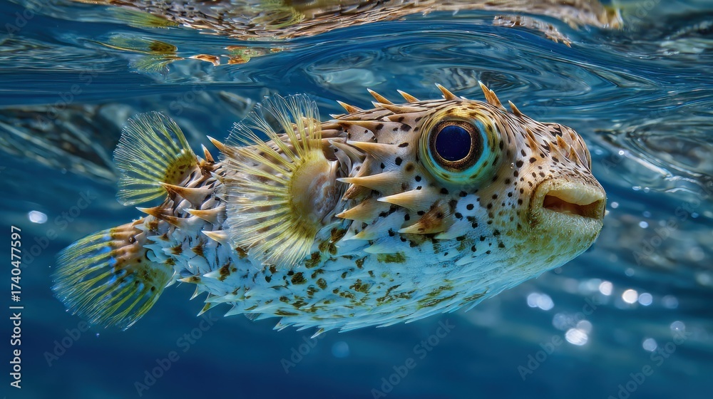 Obraz premium Underwater view of a pufferfish