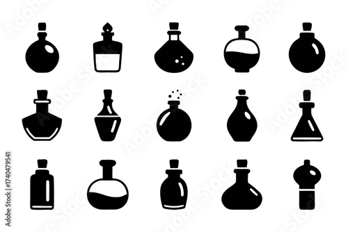 Collection of potion bottle silhouettes