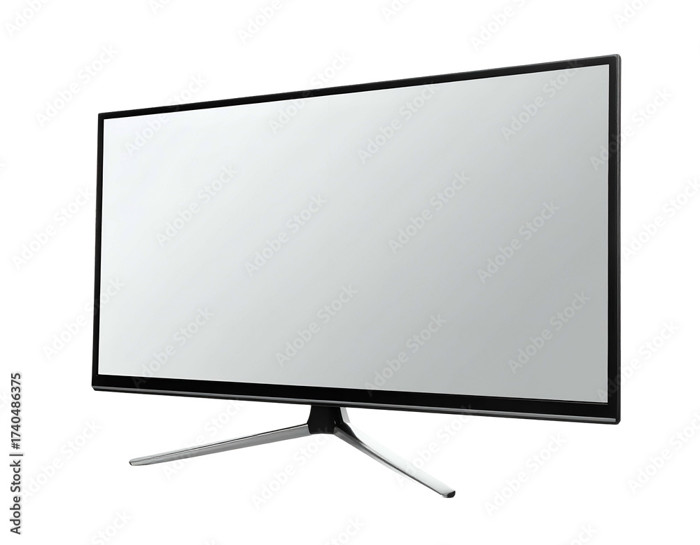Naklejka premium Angled view of a modern, large flat-screen display with a stand