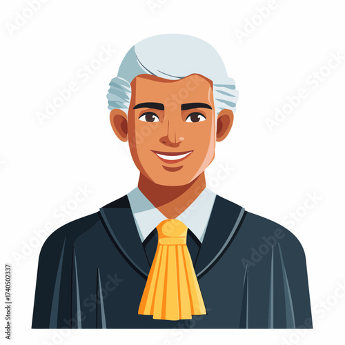 Judge Avatar in Robe with Tie | Professional Law Illustration